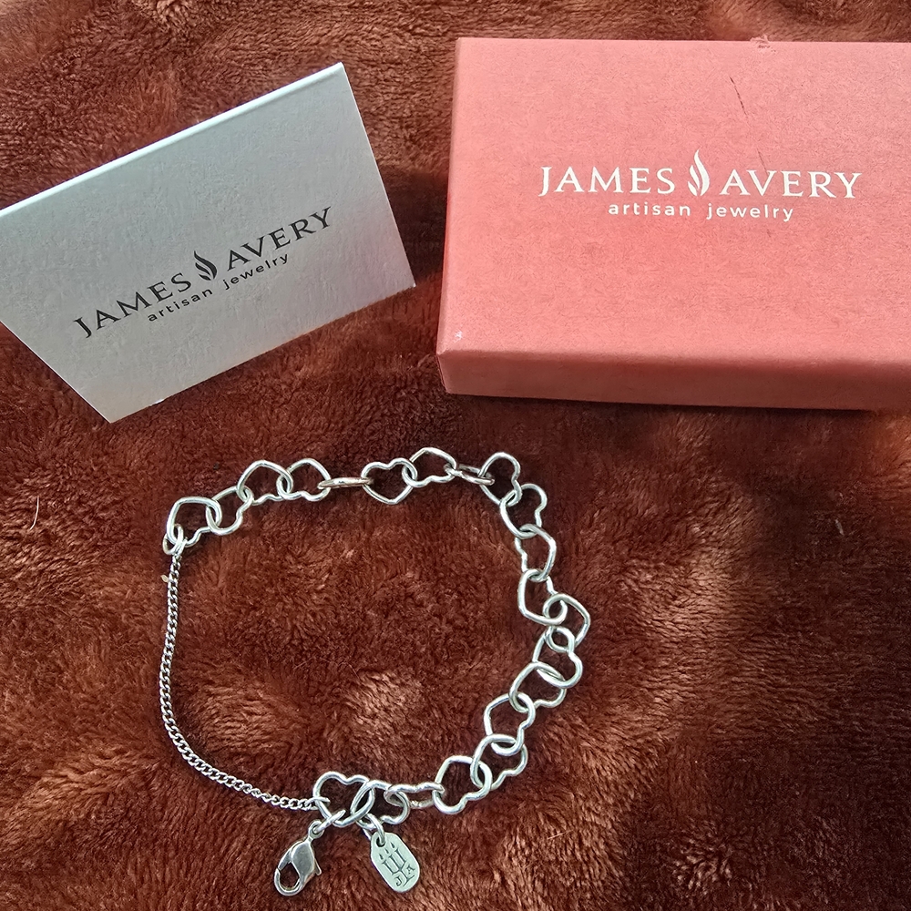 James Avery Silver Heart Chain Bracelet